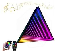 Specchio Luce Infinito RGB, Decorazione LED a Parete Cambiacolore Smart con Telecomando e App, Doppia Funzione Specchio e Luce d'Ambiente per Camera, Soggiorno, Sala Giochi e Home Bar,B-30CM