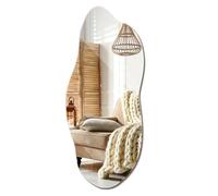Specchio Lungo 45x100 cm per il Soggiorno e il Bagno Decorazione Murale Forma Ondulato Minimalismo Aspetto Organico Belleza Bordi Lisci Specchio da Toilette Sguardo Artistico