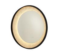 Specchio Luxo LED, metallo nero opaco con effetto marmo