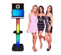 Specchio magico per selfie da 15,6", con touch screen, controllo app, luce e angolo regolabile, luce di riempimento RGB + custodia per volo, adatto per matrimoni