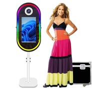 Specchio magico Photo Booth 21.5 "Touch Screen LED Specchio Photo Booth Built-in Mini PC Portatile Selfie Photobooth Macchina Bianca per Feste di Nozze Eventi Noleggio