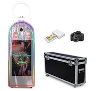 Specchio magico portatile per cabina fotografica, 32 pollici, touch screen, specchio per selfie, con luce RGB e custodia da viaggio, per feste, eventi, matrimoni
