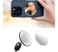 Specchio magnetico per selfie per fotocamera posteriore,Supporto magnetico per clip telefonica,Specchio sottile convesso rotondo da 2,2 "per cellulare Smartpho