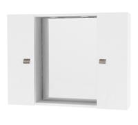 Specchio Mobile Pensile da Bagno con 2 Ante Bianco Laccato cm 77x16x57h