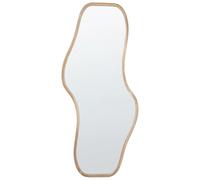 Beliani Specchio moderno a parete con cornice in legno di Paulownia di forma irregolare e ganci chiaro