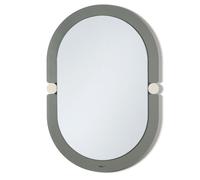 specchio moderno da parete alchimia ovale Giada/avorio in Ferro, vetro per lo specchio 62x92h cm (50x80h cm specchio)