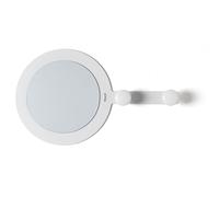 specchio moderno da parete riflesso appeso Bianco marmo in Ferro, vetro per lo specchio e legno per i pomelli