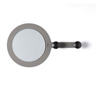 specchio moderno da parete riflesso appeso Fango in Ferro, vetro per lo specchio e legno per i pomelli