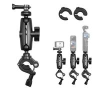 Specchio Moto & Supporto Manubrio Per Bicicletta Compatibile con Insta360 X5 X4 X3 X2 X, Morsetto POV Rotante a 360° Compatibile con GoPro 12-3, Staffa Regolabile 0.28"-1.41" con Doppia Testa a Sfera