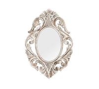 Specchio muro ovale con cornice in legno bianco Specchi da parete shabby chic di