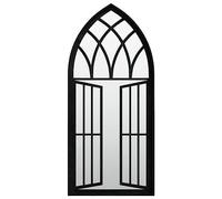 Specchio nero, 100 x 45 cm, cornice in ferro con effetto ruggine, specchio da parete per interni, per corridoio, soggiorno, camera da letto, bagno, decorazione e direzione della luce