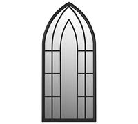 Specchio nero, 100 x 45 cm, cornice in ferro per interni, montaggio a parete, soggiorno, camera da letto, corridoio, corridoio, bagno, decorazione da parete con cornice robusta e riflesso della luce