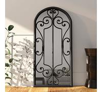 Specchio nero, 100 x 45 cm, cornice in ferro per interni, specchio da parete per soggiorno, camera da letto, corridoio, corridoio, decorazione, riflesso della luce e ingrandimento della stanza