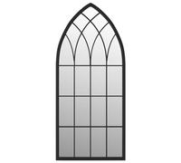 Specchio nero, 100 x 45 cm, in ferro, con cornice robusta, per interni, montaggio a parete, soggiorno, camera da letto, corridoio, per riflessione della luce e design degli ambienti