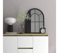Specchio nero, 60 x 45 cm, in ferro con cornice robusta, per interni, montaggio a parete, soggiorno, camera da letto, corridoio, corridoio, per valorizzare la stanza e riflessione della luce