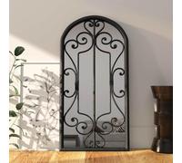 Specchio nero, 70 x 30 cm, cornice in ferro, per interni, montaggio a parete, soggiorno, camera da letto, corridoio, corridoio, decorazione luminosa, cornice a specchio, robusta, anticata