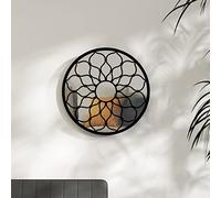 Specchio nero, rotondo, 40 x 3 cm, cornice in ferro, per interni, montaggio a parete, soggiorno, camera da letto, corridoio, bagno, decorazione, riflesso della luce