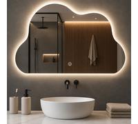 Specchio Nuvola 50x70 cm con LED 3 Colori Dimmerabile con Pulsante Touch