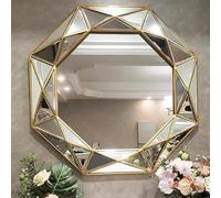 Specchio ottagonale 3D, elegante decorazione da parete per migliorare l'estetica della camera da letto, del bagno, del soggiorno e della sala da pranzo