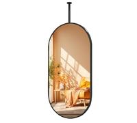 Specchio ovale da parete girevole a 360°, con asta per appenderlo, decorazione elegante per bagno e ingresso per case, negozi e hotel (60 x 120 cm) - elemento funzionale