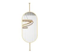 Specchio ovale da soffitto, asta da appendere personalizzabile, specchio da trucco e da barba, ideale per l'ingresso di negozi e hotel,