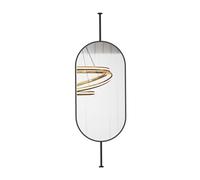 Specchio ovale da soffitto, asta da appendere personalizzabile, specchio da trucco e da barba, ideale per l'ingresso di negozi e hotel,