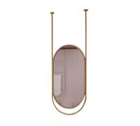 Specchio Ovale Da Soffitto Con Doppia Asta For Appendere, Adatto For Toletta, Rasatura E Trucco In Bagni Soggiorni(Gold,50x100cm)