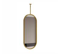 Specchio ovale da soffitto, specchio da toeletta sospeso, disponibile in nero e oro, adatto for soggiorni, camere da letto e bagni(Gold,40x60cm)