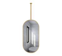 Specchio ovale girevole a 360° con asta per appenderlo, elegante specchio da trucco rimovibile per bagno, ingressi, negozi e hotel (D 50 x 100 cm) - Design salvaspazio e funzionale