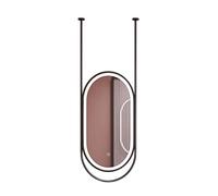 Specchio Ovale Illuminato A LED, Specchio For Il Bagno Con 3 Colori Regolabili, Perfetto La Casa O L'hotel(Black,50x80cm)