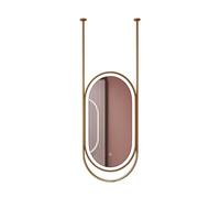 Specchio Ovale Illuminato A LED, Specchio For Il Bagno Con 3 Colori Regolabili, Perfetto La Casa O L'hotel(Gold,60x90cm)