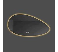 Specchio ovale retroilluminato a LED, moderno specchio asimmetrico da parete, specchio da bagno regolabile illuminato con design senza pelucchi, elegante accessorio decorativo per la casa
