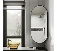 Specchio Ovale, Specchio Telescopico D'angolo, Specchio Girevole Della Parete, 30x60cm, 40x70cm, 50x80cm, Specchio Del Bagno Con La Struttura Di Alluminio, HD, Prova Di Esplosione, Nero, Oro, Bianco (
