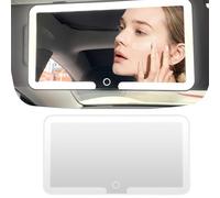 Specchio parasole a LED per auto, con controllo touch ricaricabile, 3 modalità di illuminazione, lunga durata 180 giorni, universale, per auto/camion/SUV, specchio cosmetico HD (bianco)