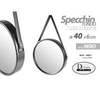 SPECCHIO PARETE PENDENTE APPESO PENDENTE SPECCHIERA CINGHIA Trucchi Make Up 40cm