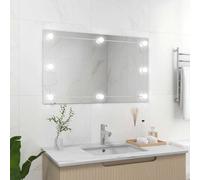 vidaXL Specchio Parete Rettangolare Senza Cornice con Luci LED Vetro