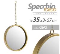 SPECCHIO PENDENTE PARETE CATENA SPECCHIERA CORNICE ORO CLASSICO MODERNO 5735 cm