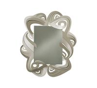 Specchio Penelope in metallo, 87x100(43x57h), colore Sabbia sabbia
