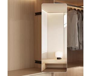 Specchio per armadio girevole con design invisibile, pieghevole nascosto e telescopico per risparmiare spazio, ideale per camera da letto e guardaroba