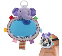 Specchio per auto per bambini, appendibile, per culla, con elefante, con supporto da tavolo, colorato per lo sviluppo dei neonati