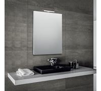 Specchio per bagno 60x80 cm con cornice e con lampada led in alluminio
