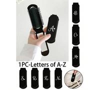 Specchio per capelli e trucco 2 in 1 pieghevole - Portatile, da tavolo, pieghevole a 180°, strumento di bellezza contemporaneo per i viaggi, motivo a lettere dell'alfabeto e cuori bianchi artistici, p