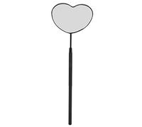 Specchio per ciglia a forma di cuore Specchio per ciglia professionale portatile in acciaio inossidabile per estensione delle ciglia (Nera)