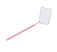 Specchio per extension ciglia a forma di ventaglio Specchio per ciglia in acciaio inossidabile moda contratto HD con manico zigrinato per donna (Rosa)