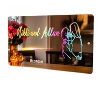 Specchio per foto personalizzato, con scritta e logo personalizzato, con luce a LED, per camera da letto, specchio personalizzato con immagine, regalo di Natale, San Valentino, matrimonio per lei/lui