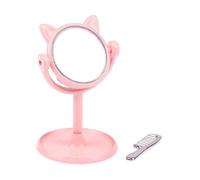 Specchio per Il Trucco con Pettine per casa delle Bambole in 1:12, Decorazione per la Scena del Tavolo da toeletta per l'arredamento, Rosa