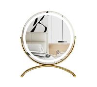 Specchio per il trucco con rotazione a 360°, specchio da trucco HD con luci, controllo touch intelligente, 3 colori di luminosità regolabili, cornice in metallo (30 * 36 cm/11,8 * 14,2 pollici)