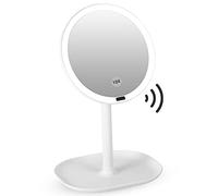 Specchio per il trucco con sensore, specchio per il trucco con sensore a infrarossi per il corpo umano, regolazione dello specchio per il trucco a 360 gradi 10X, con base, asta di supporto e cavo USB