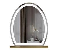 Specchio per il trucco con tre modalità di illuminazione a colori, A - ricaricabile e B - non ricaricabile. Due stili di specchio da trucco, cornice in metallo, design con controllo touch (A - oro, 4