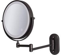 Specchio per il trucco da bagno, ingrandimento 1x/10x su entrambi i lati, girevole a 360°, estensibile